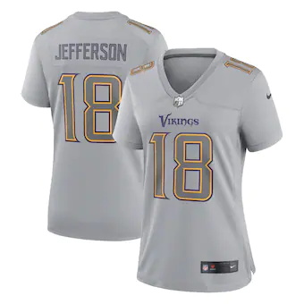 womens nike justin jefferson gray minnesota vikings atmosph